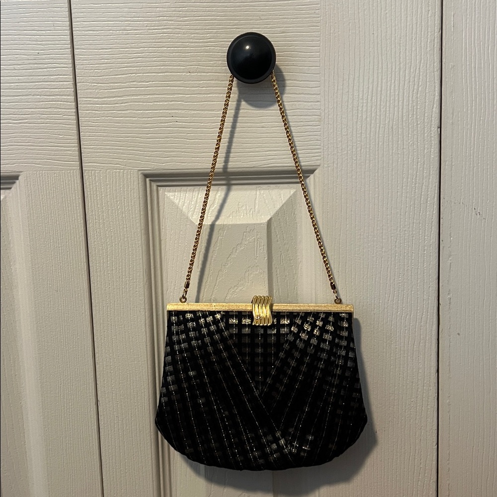 Vintage Elegant Black and Gold Clutch